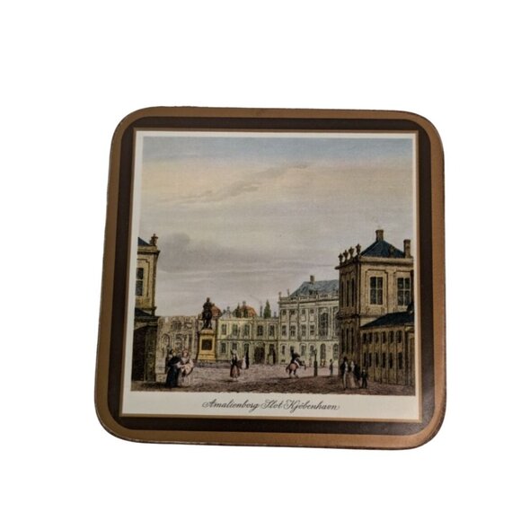 Pimpernel Danish Castles Coaster Set of 6 Cork Acrylic Made in England Vintage - Picture 6 of 11